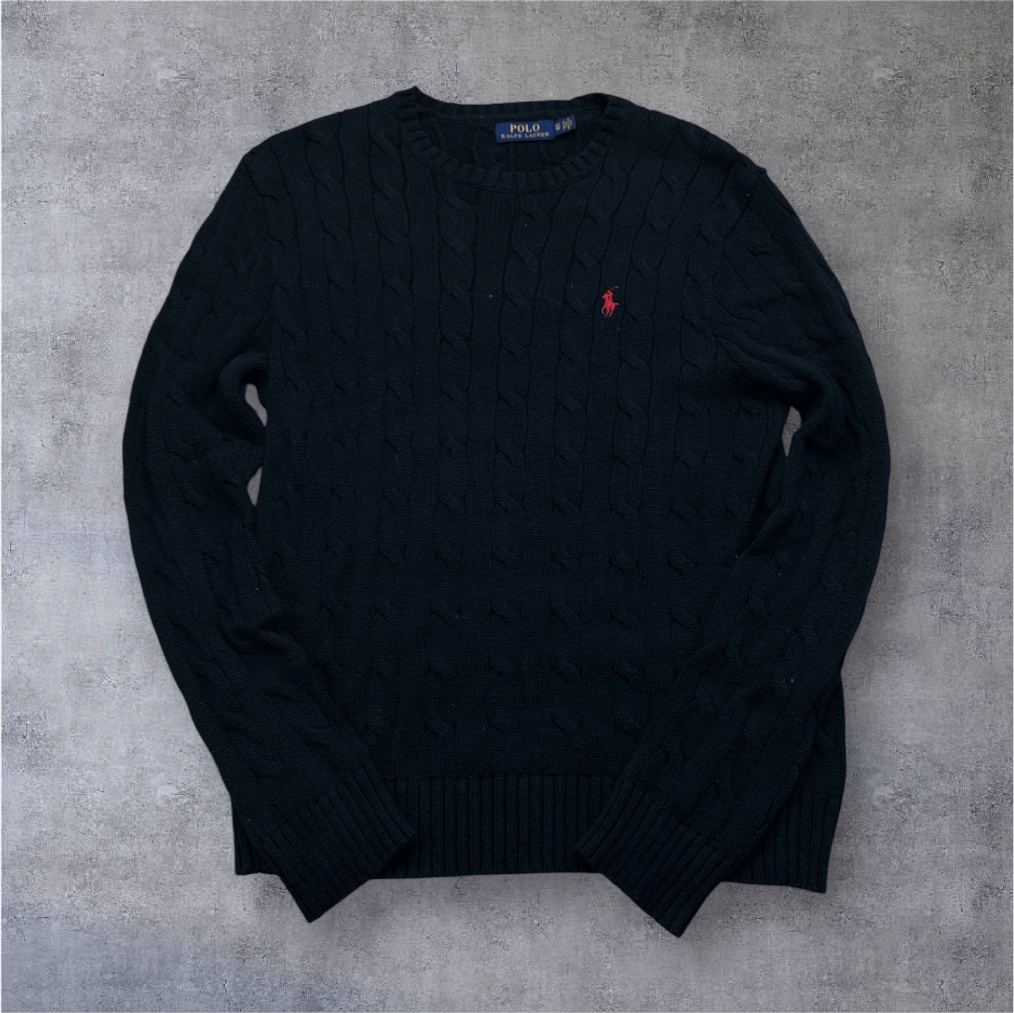RALPH LAUREN - Black Cable Knit Sweater