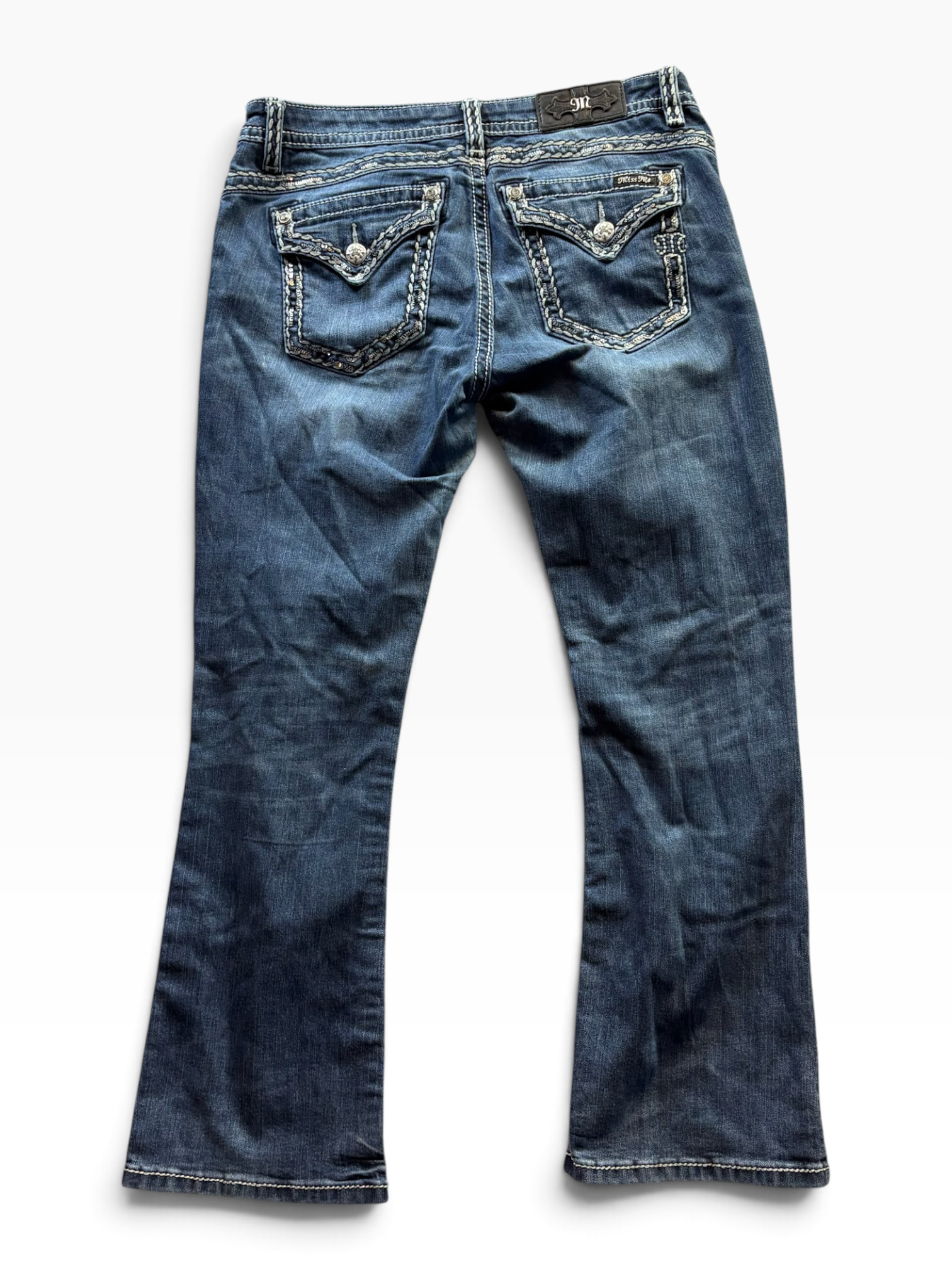 Miss Me Dark Wash Bootcut Bling Jeans Womens