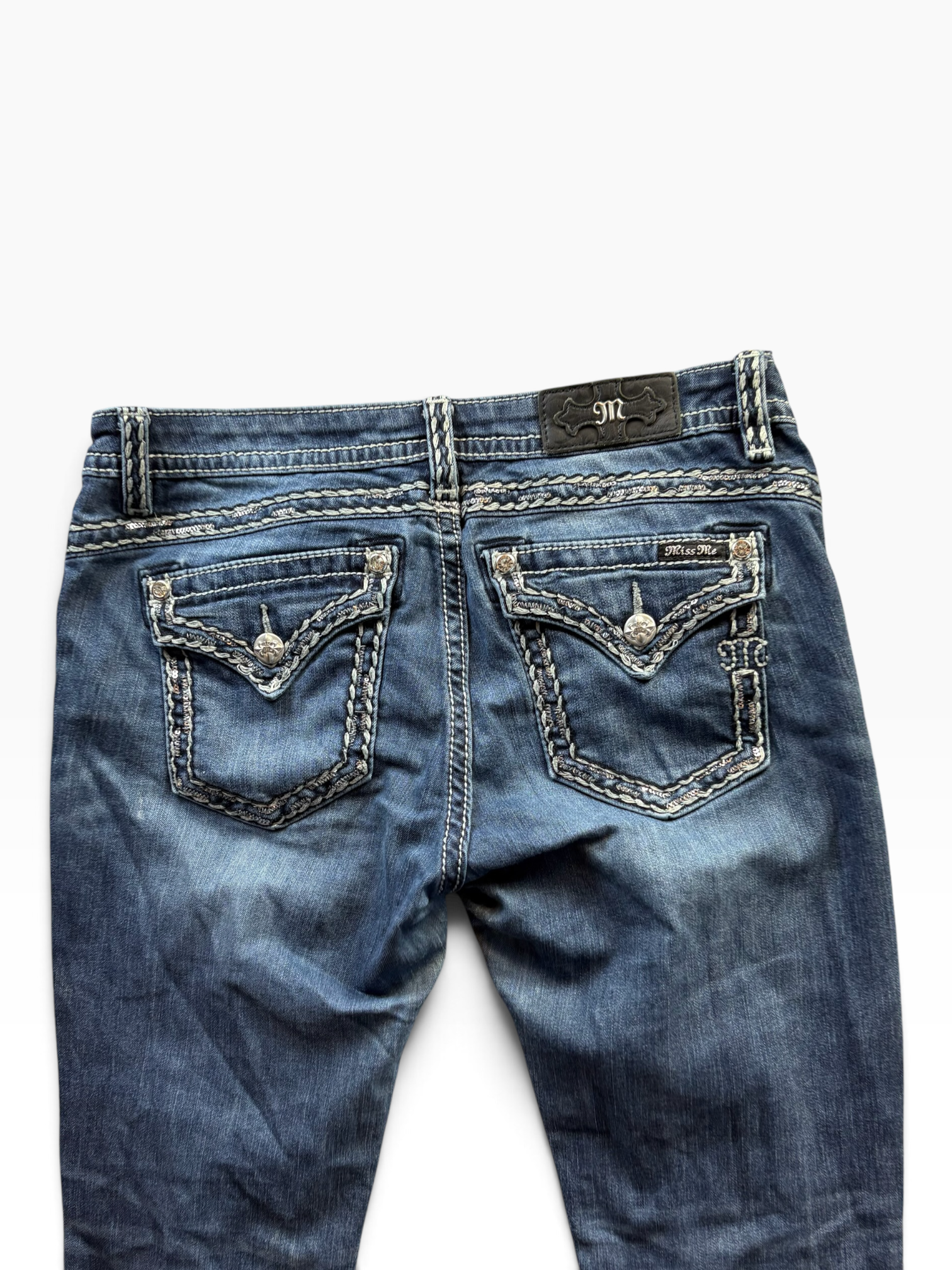Miss Me Dark Wash Bootcut Bling Jeans Womens