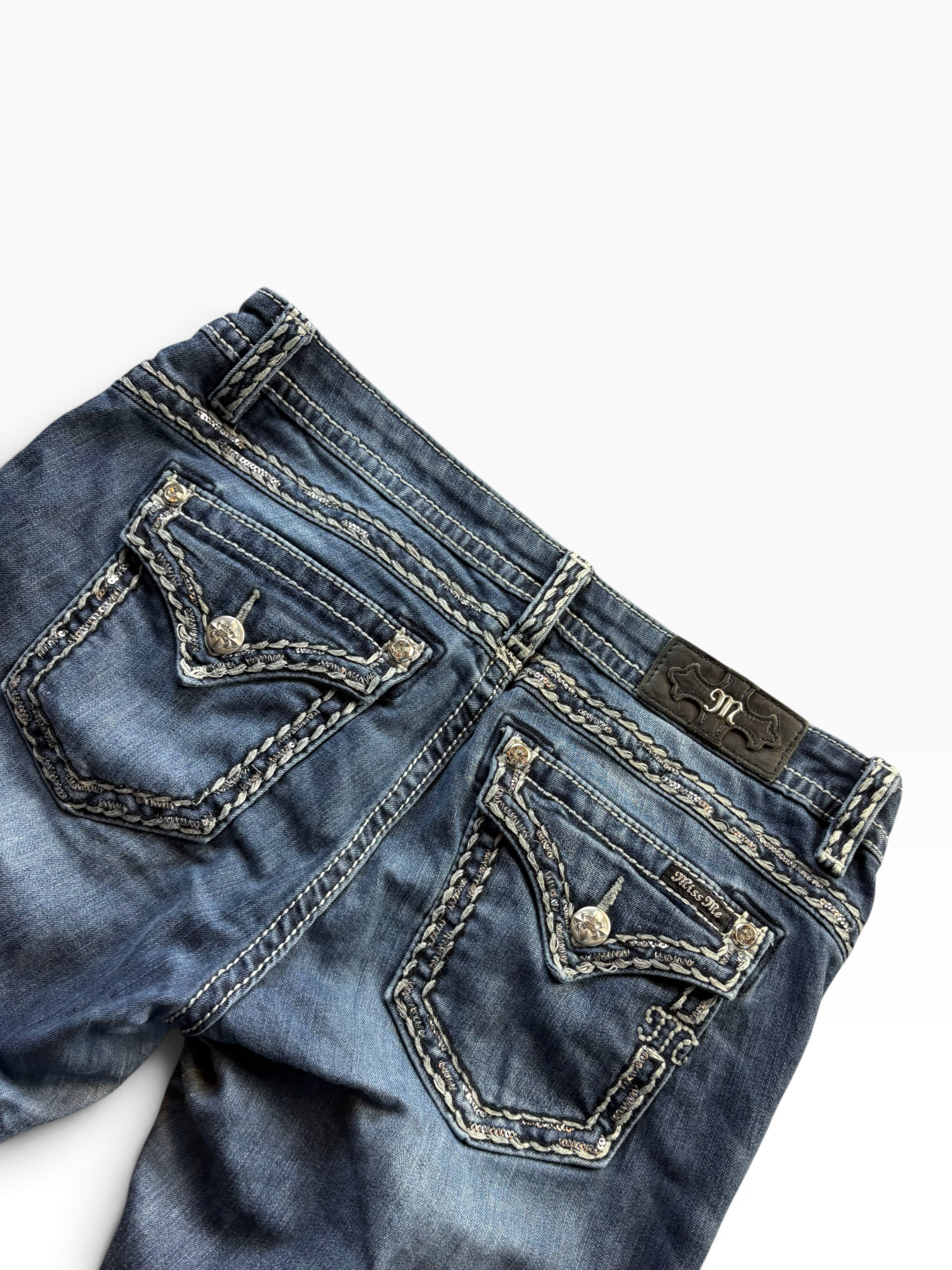Miss Me Dark Wash Bootcut Bling Jeans Womens